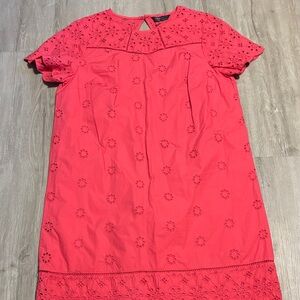 M&S Elegant Red Eyelet Dress